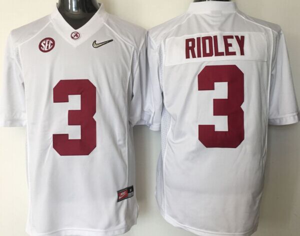 NCAA Youth Alabama Crimson Tide #3 Ridley white jerseys